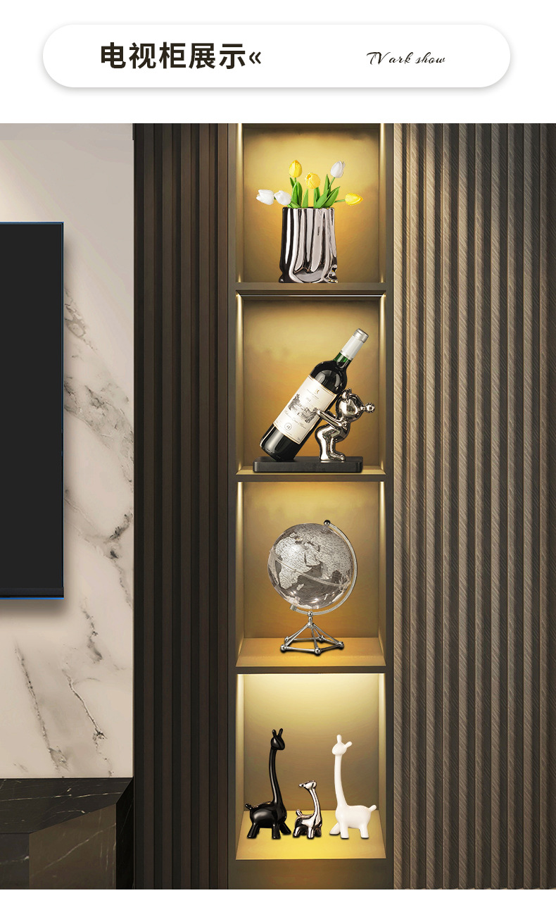 创意网红兔子摆件家居客厅玄关电视柜酒柜办公室装饰品样板间摆设详情5