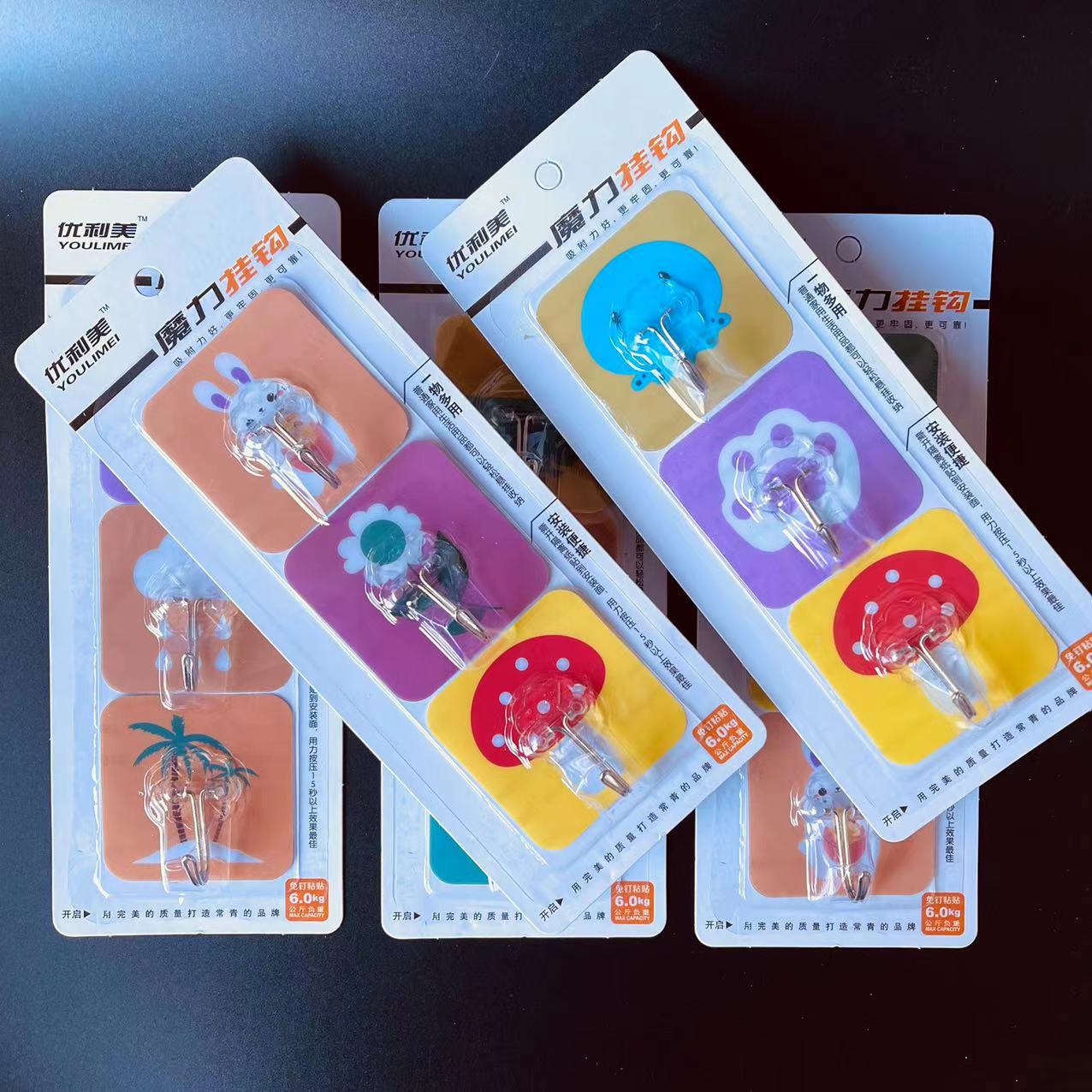 【1-1 Zone 】 Little Flower -3 Adhesive Hooks 320 yuan per piece, 3 pieces for kitchen hooks, adhesive wall-mounted, creative and cute adhesive hooks, no need for drilling, 1 yuan supply pic 3