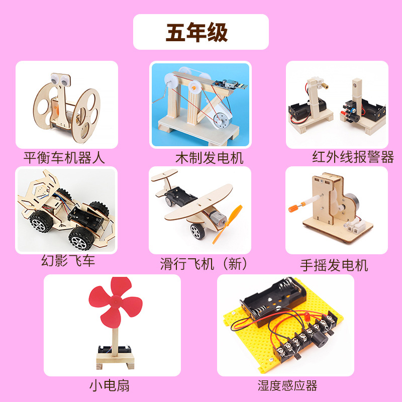 STEM小学生教具科学实验套装玩具小发明电动滑行木质益智手工器材详情7
