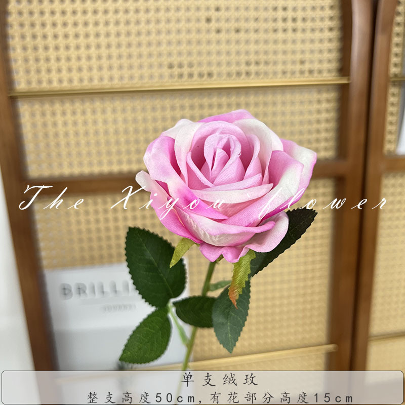 Single-branch velvet rose waterfall, romantic shopping mall park, popular check-in and photo backdrop, wedding arch, photography props pic 13