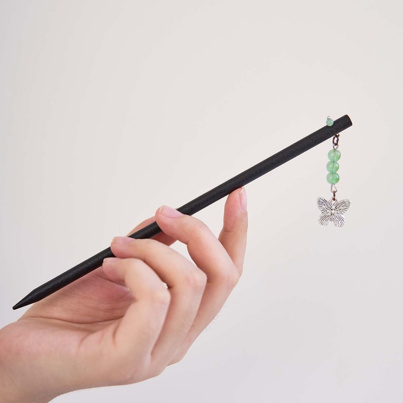 古风发簪女木质钗子流苏步摇高级感新中式盘发器马面裙汉服禾木簪详情13