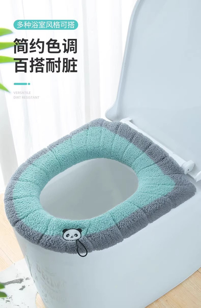 Toilet seat cushion, plush toilet seat, winter thickened toilet seat, large toilet seat cover, household all-season suitable pic 8