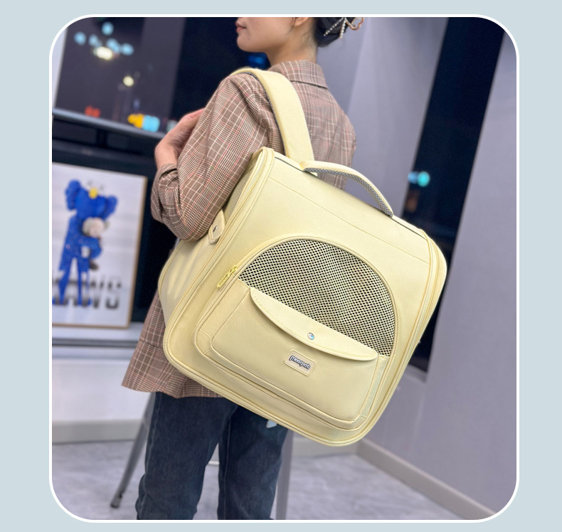 Factory direct supply of Japanese and Korean style candy-colored large-capacity shoulder bag, breathable cat bag, dog bag, cat shoulder bag pic 13