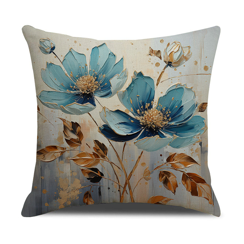 新款奶油风印花抱枕套简约高端装饰沙发靠枕亚麻透气舒适靠垫批发详情7