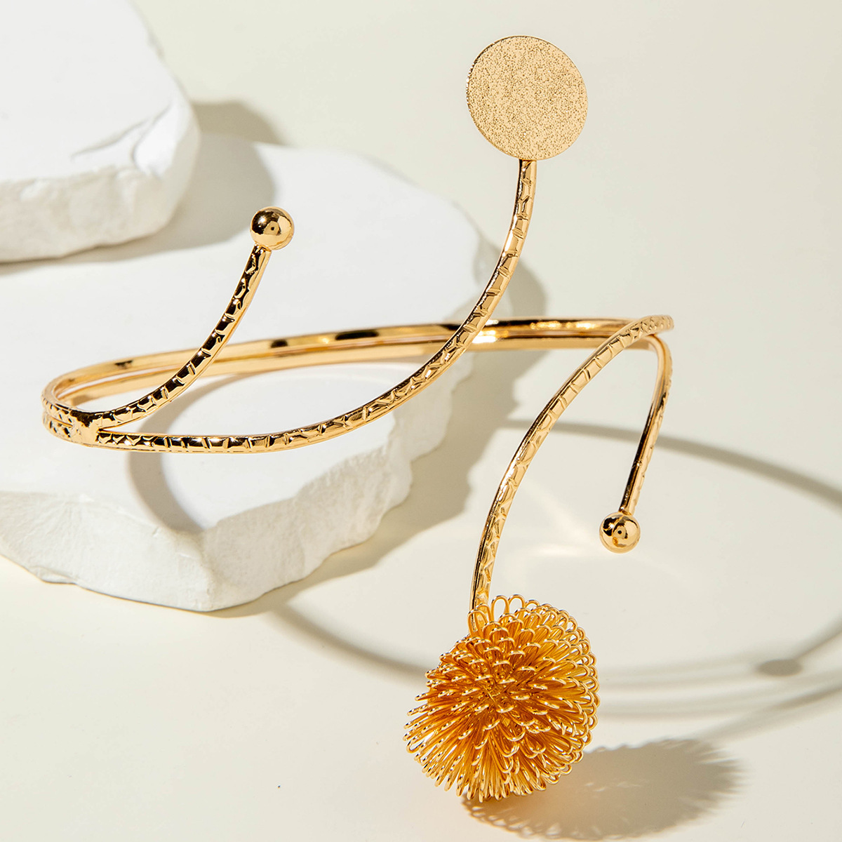 亚马逊跨境个性冷淡风海星手臂镯线条计感蝴蝶环形开口臂镯女详情49