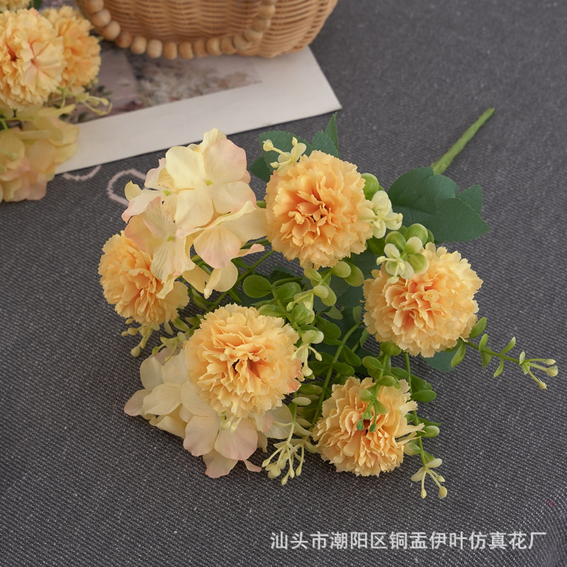 北欧仿真小玫瑰牡丹人造花家居装饰婚庆花墙洋甘菊花束详情35