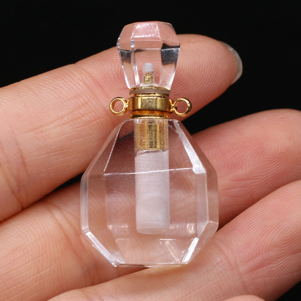 Exquisite natural semi-precious stone perfume bottles, white crystal, various shapes, DIY accessories, fashionable and exquisite wholesale production pic 47