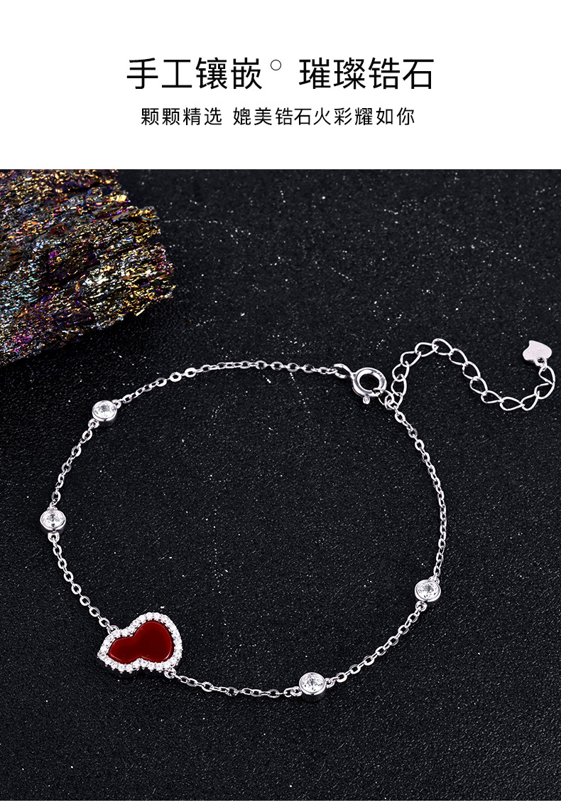 卓恒甄选2026银饰新款红玛瑙葫芦手链福禄新中式招财纳福时尚款S925纯银手链详情6