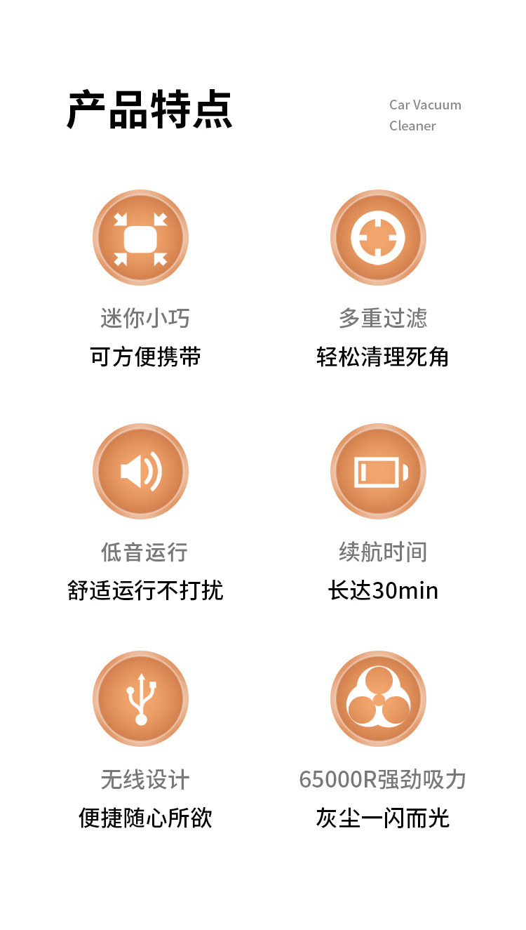 新款车载吸尘器批发家用迷你便携无线手持汽车吸尘器多功能吹吸一体车用电器详情3