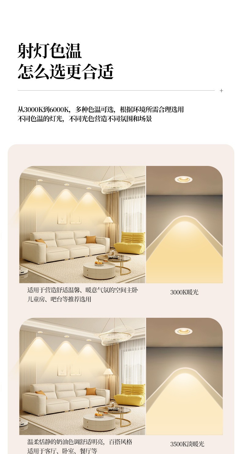 Zhongshan manufacturer wholesale Rainbow Small hill spotlights, embedded led living room ultra-thin downlights, anti-glare wall-washing lights pic 6