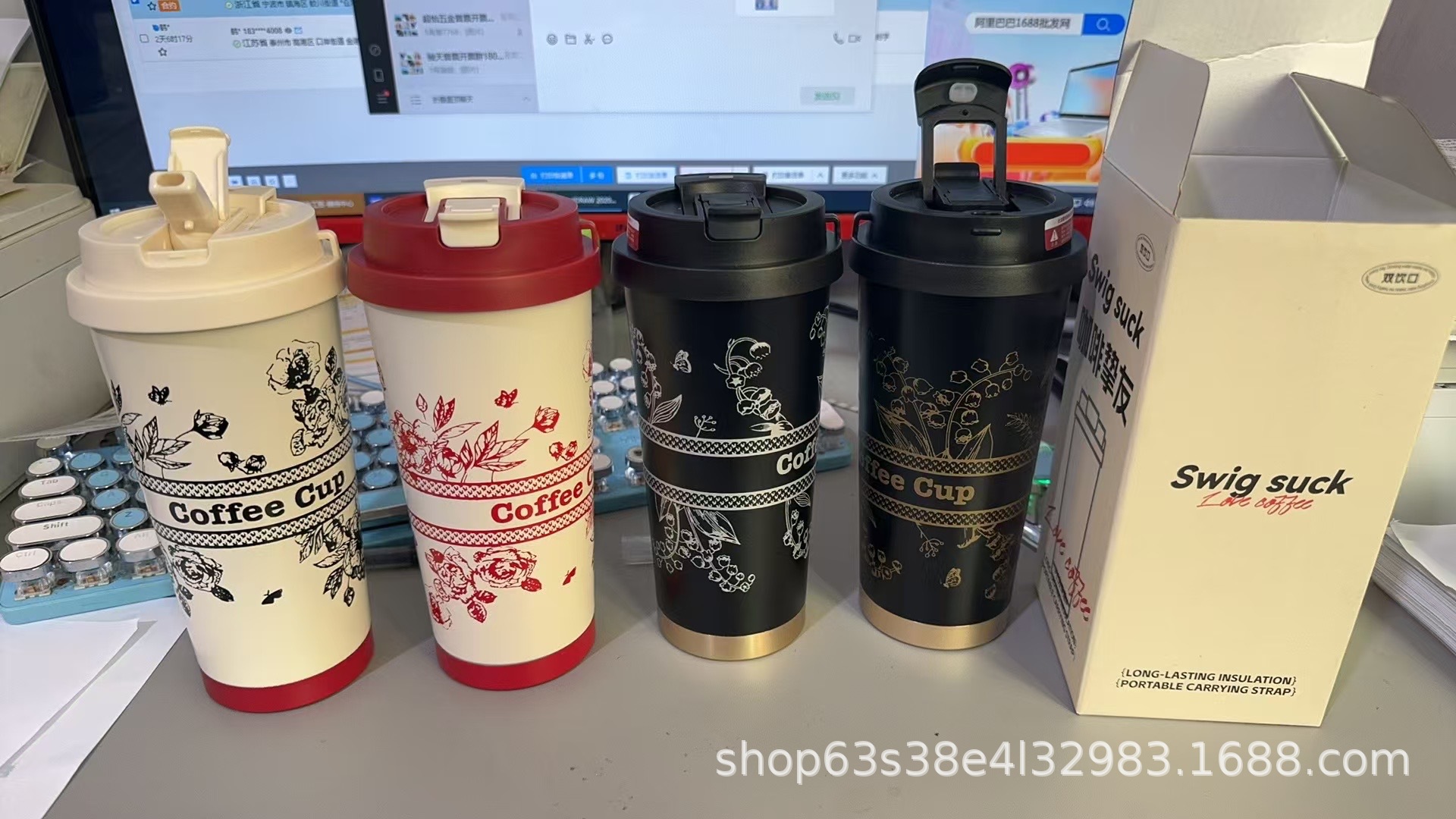 铃兰花双饮316保温杯不锈钢水杯咖啡杯高颜值简约杯子批发礼品定详情19