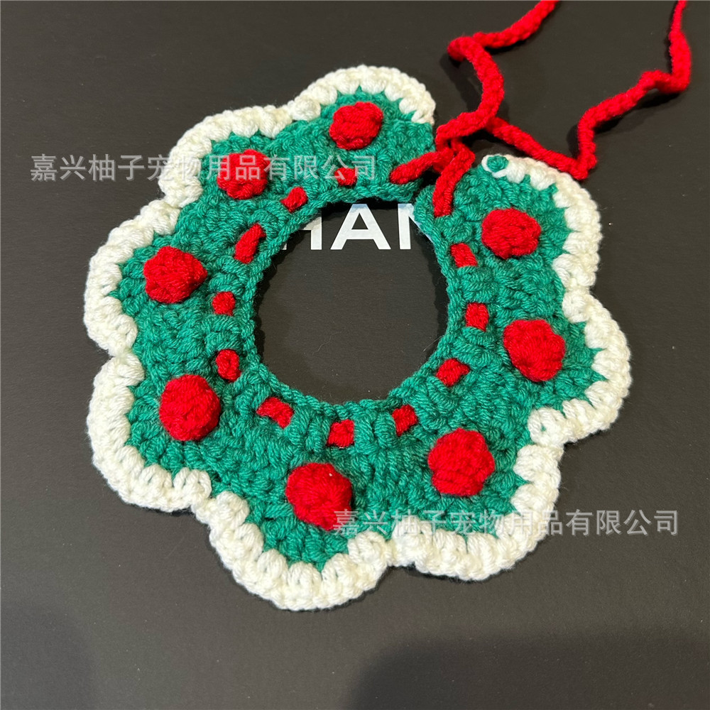Pet hand-woven necklaces, cute cat knitted necklaces, kitten neck rings, small dog neck decorations pic 23