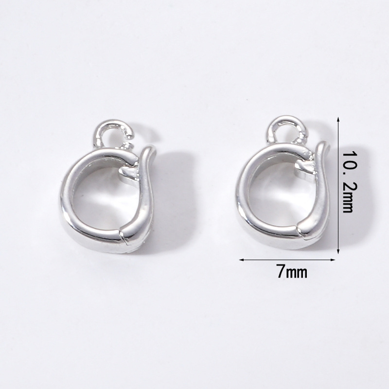 18K gold-plated color-preserving pearl necklace pendant buckle, micro-inlaid universal buckle strap, sheep eye needle empty stand accessory diy accessory pic 4