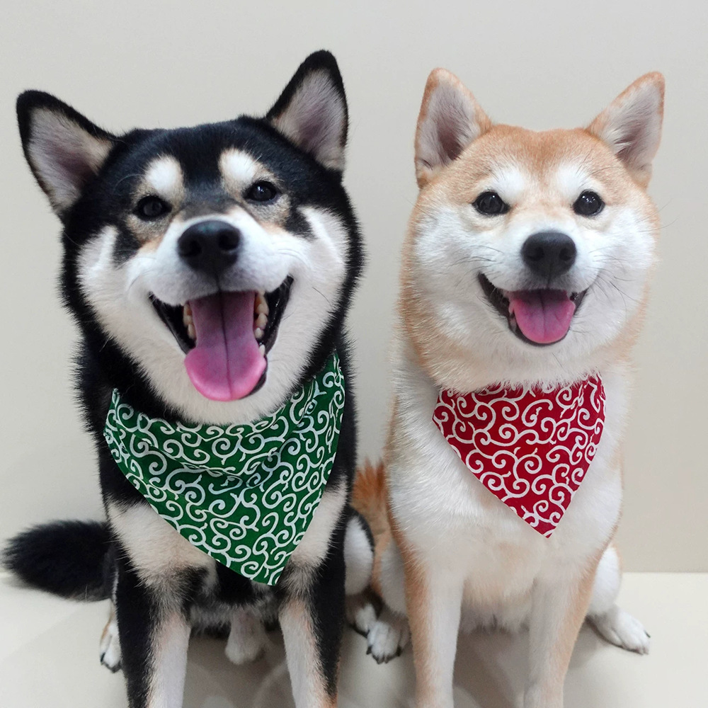 Rongka Pet Cross-border New Japanese-style Tanggrass-patterned wipes, pet cat and dog accessories, triangular scarves, scarves, pet scarf supplies wholesale pic 4