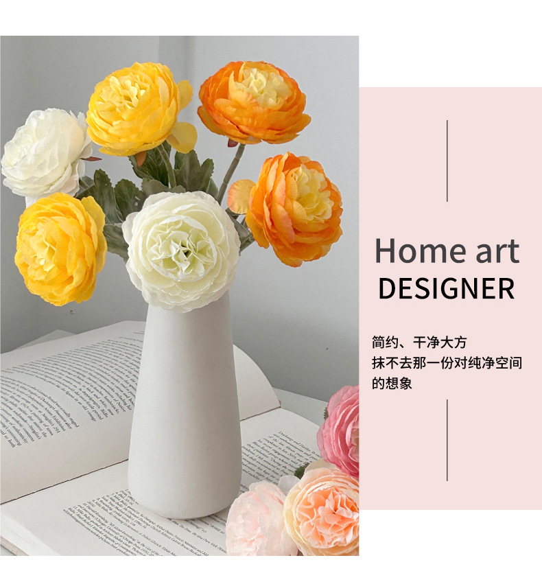 露莲仿真花假花摆设花束客厅餐桌装饰品花艺摆件洋牡丹花高档插花详情9