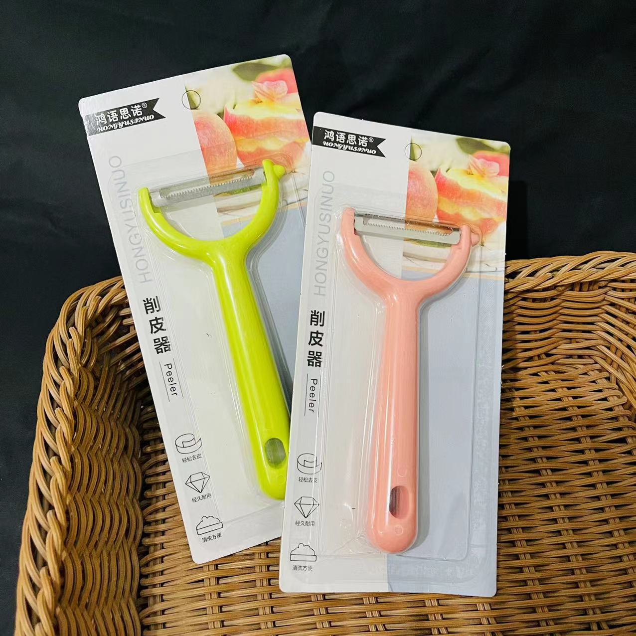 【 Zone 2-10 】0739 Peeler 50/ box 600/ box 0739 Suction Card Peeler, Peeling Knife Plastic Handle Serrated Peeler, Fruit and Melon Peeler wholesale pic 3