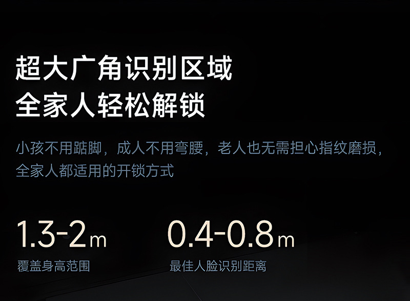 Black smart door lock, 3D facial recognition, large visual screen, digital keyboard, fingerprint recognition pic 14