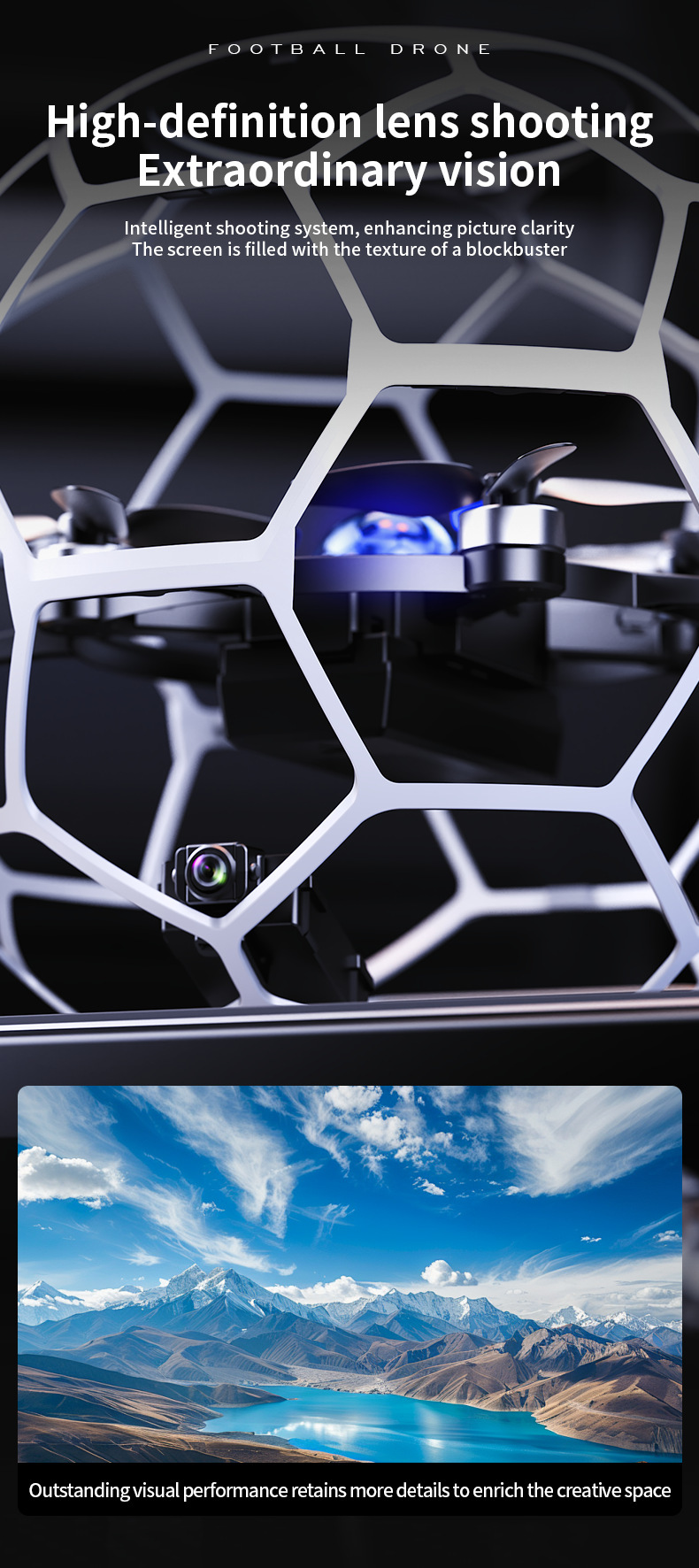H5 Brushless football drone competition Training 7.4V-axis drone football ball-shaped remote control aircraft pic 14