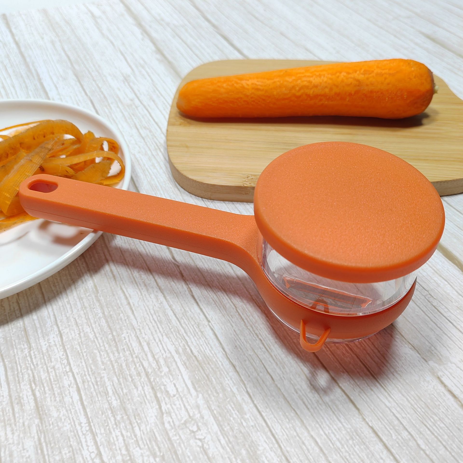 Storage peeler, multi-functional fruit and melon storage peeler, splash-proof peeler, kitchen stainless steel melon peeler pic 10