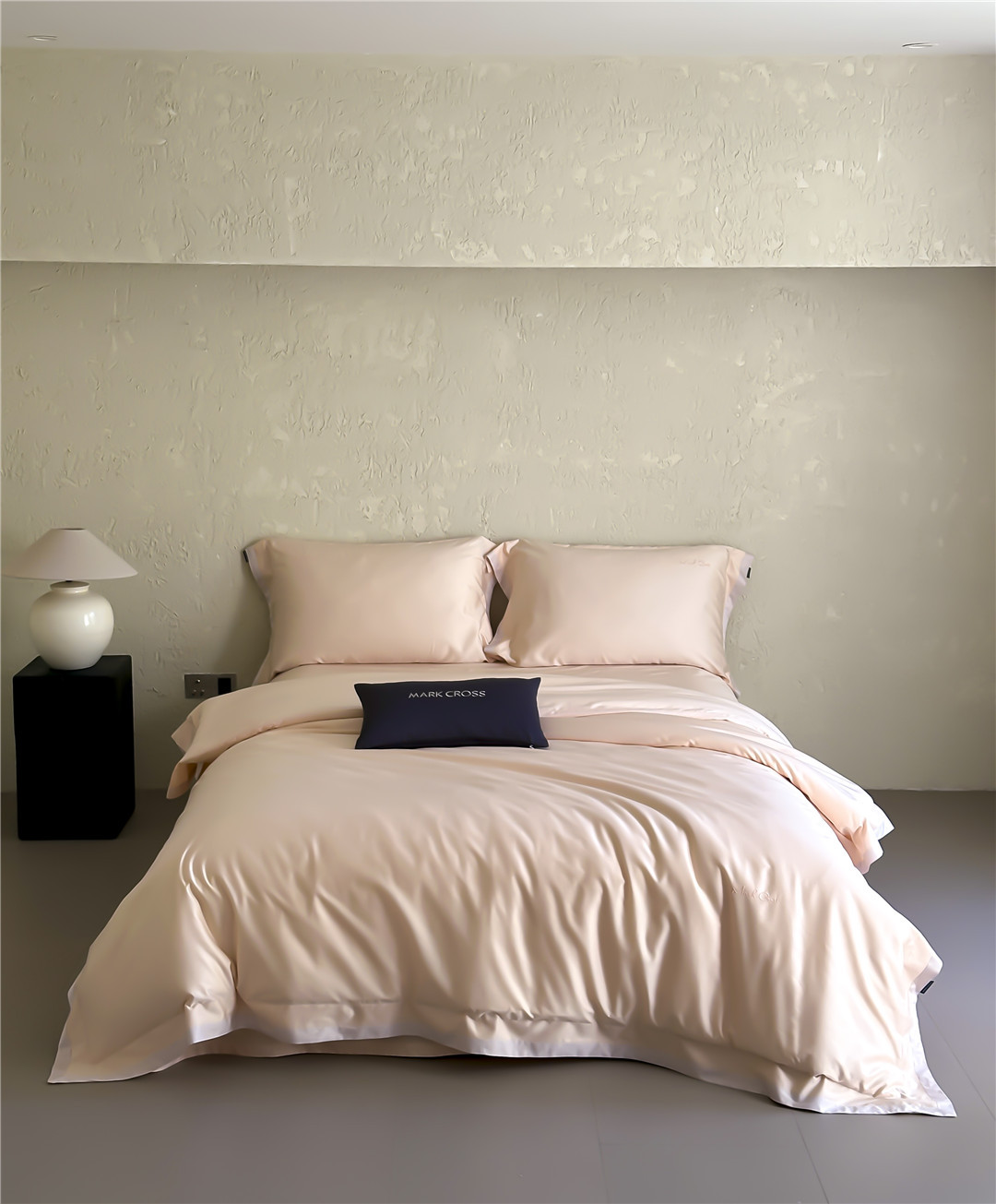 Minimalist style 100-count ultra-fine denier Tencel cotton four-piece set, high-end and silky smooth naked sleeping grade bedding pic 30