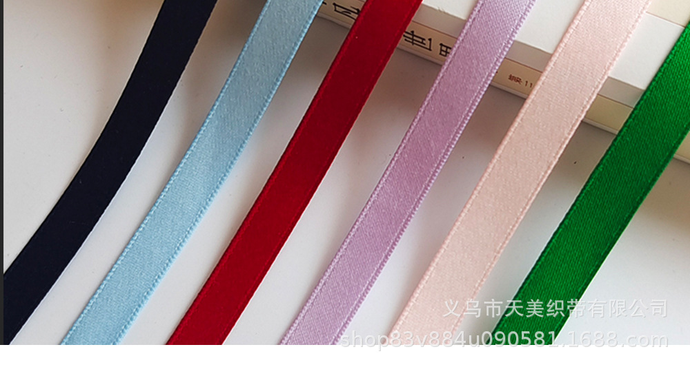 Wholesale of matte double-sided polyester-cotton ribbon 1CM medium and high-end hair accessory ribbons, DIY handmade bow clothing webbing pic 9