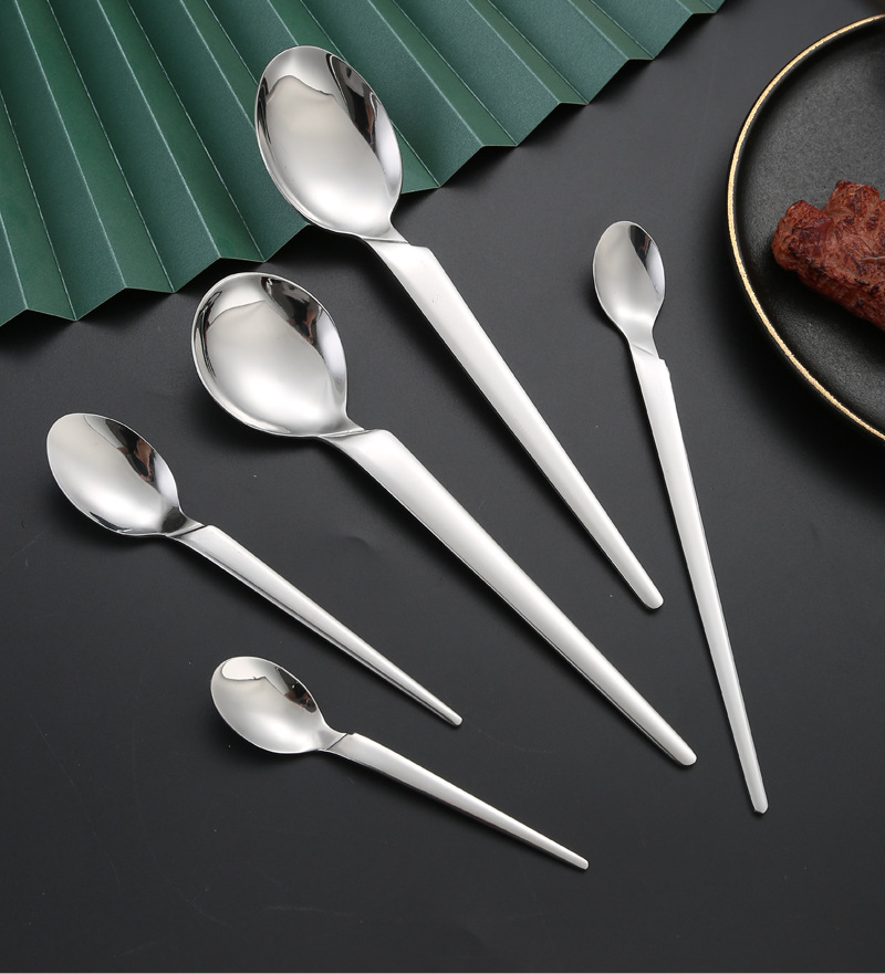 Steak knives, forks, Western cuisine, hotel supplies, stainless steel tableware, knife, fork and spoon sets, creative thickened table knives and spoons wholesale pic 18