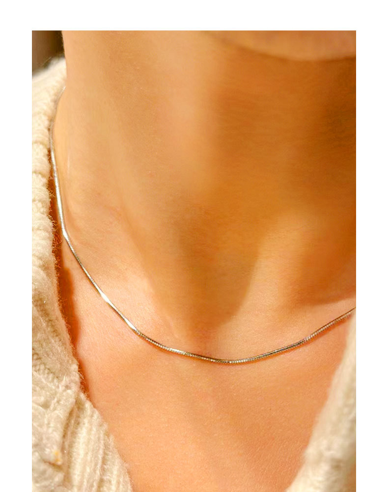 S925纯银项链配饰女银饰蛇骨链意大利轻奢高级感饰品跨境批发青岛详情9