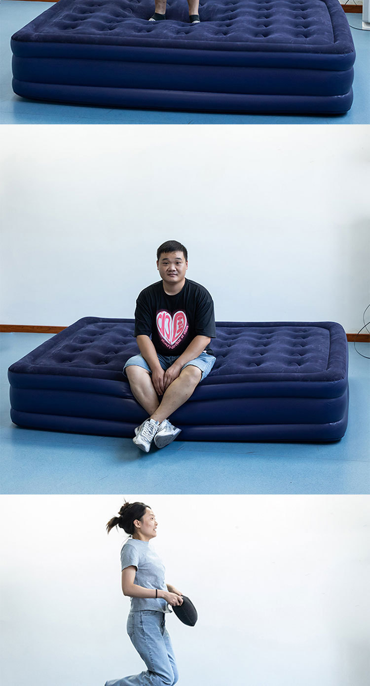 户外植绒充气床单人露营床懒人打地铺帐篷床垫家用双人午睡充气床详情9