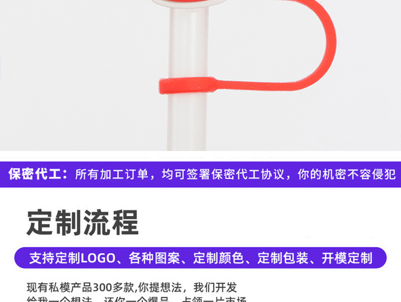 创意卡通防尘吸管帽适配10mm吸管防尘套节日派对可重复使用吸管盖详情14