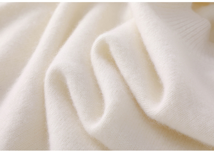 Semi-high-neck cashmere sweater for women, thick solid color, versatile, loose, slimming, soft and skin-friendly, autumn and winter knitted base sweater pic 48