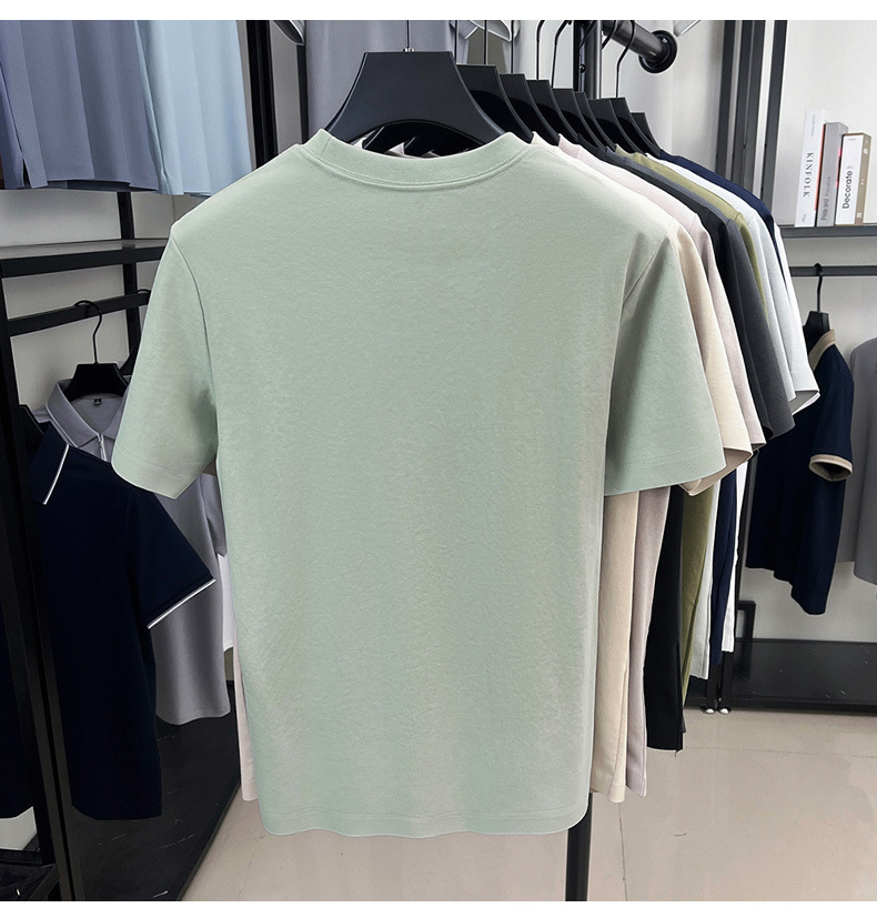 高端男士t恤夏半袖衣服男短袖男款高级感休闲刺绣男生打底衫批发详情31