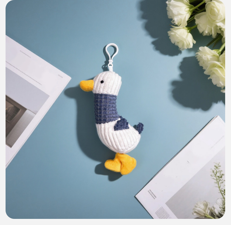 抖音可爱毛绒动物加油鸭钥匙扣玩偶娃娃鸭子公仔包包挂饰挂件批发详情9