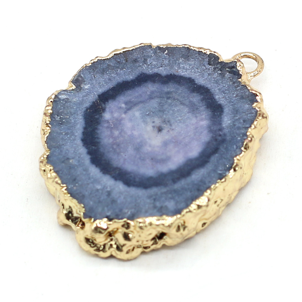 跨境天然不规则圆形玛瑙吊坠DIY饰品配件手工耳环项链制作批发详情22