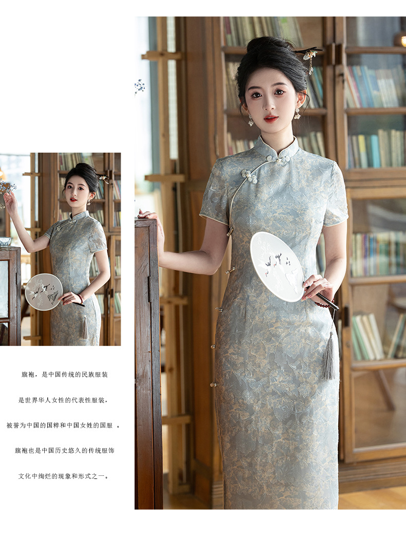 年轻款显瘦韩国纱日常新中式立领旗袍2025新款女复古短袖旗袍夏季详情10