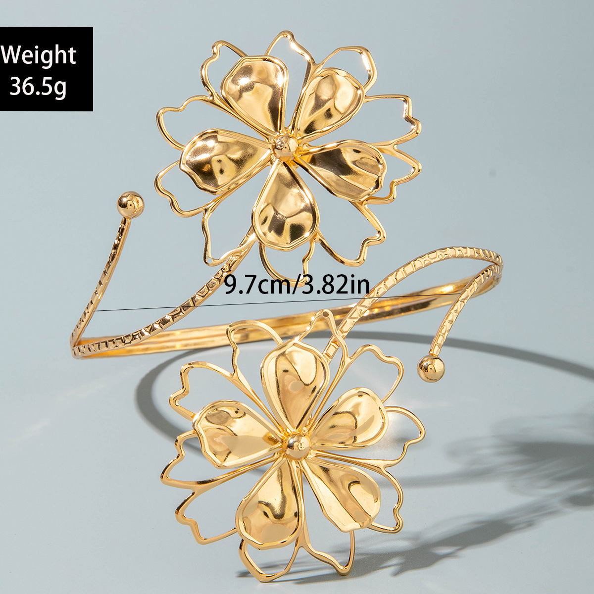 亚马逊跨境个性冷淡风海星手臂镯线条计感蝴蝶环形开口臂镯女详情70