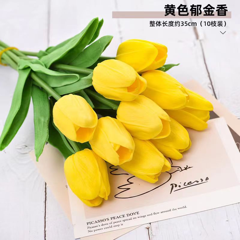 仿真郁金香鲜花ins花束婚庆客厅花摆件仿真花高级感逼真装饰假花详情8