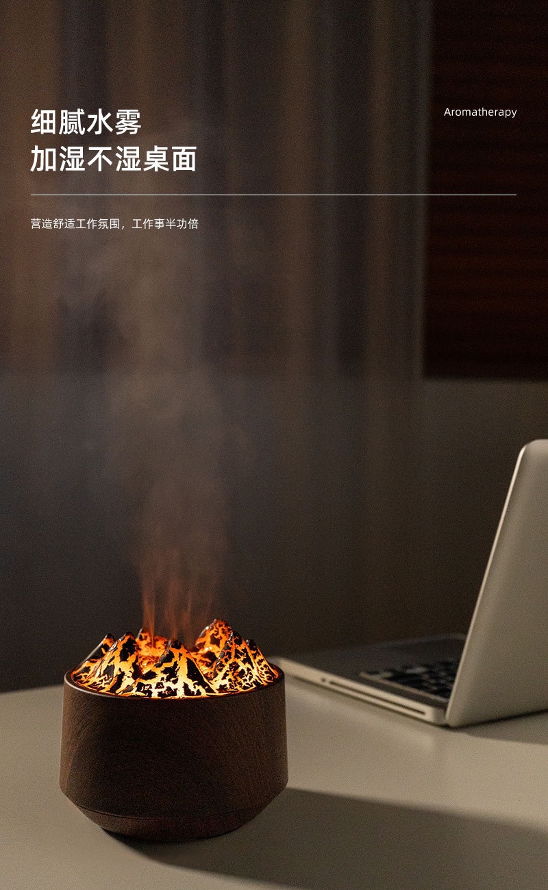 New small flame aroma diffuser, desktop silent air humidifier, super thick fog volume ambient light aroma diffuser wholesale pic 6