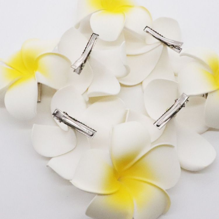 Colorful frangipani hair clips, headwear, flower hair accessories, seaside vacation simulation flower gift accessories, frangipani pic 8
