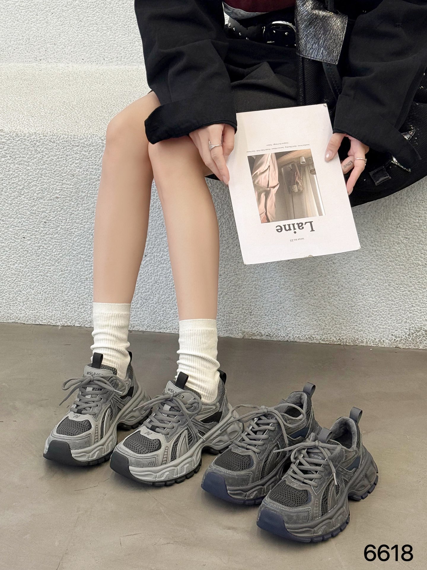 Fleece dad shoes for women 2025 autumn/Winter new retro genuine leather sports casual shoes, versatile thick-soled color-blocking running shoes pic 18