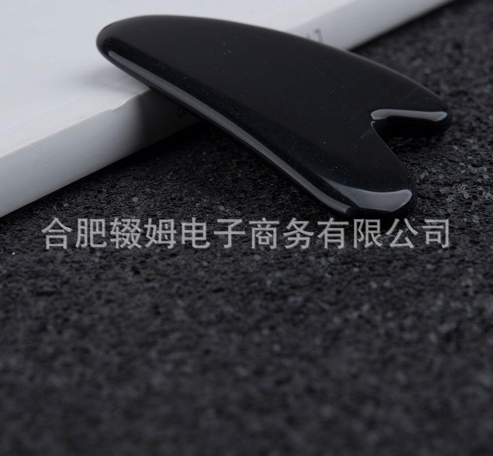 天然玉石黑曜石刮痧板面部脸部按摩工具经络拨筋棒心形刮板日常居家护理详情2