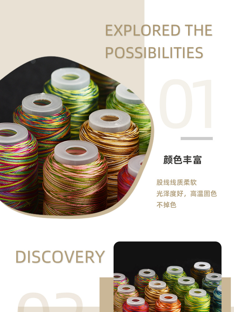 新品12/18股段染股线手工编绳五彩绳编龙鳞手绳项链吊坠挂绳彩绳详情4