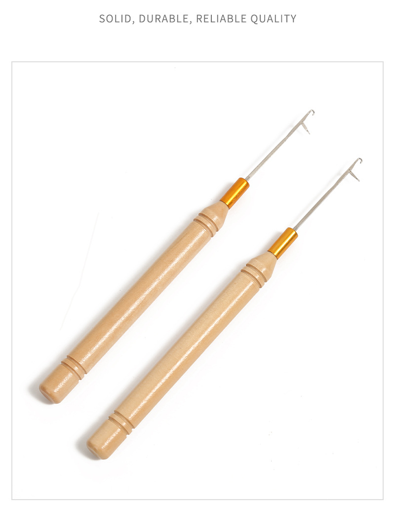 木柄钩针假发接发工具带舌勾针 毛线修补编织舌头勾针脏辫接发器详情13