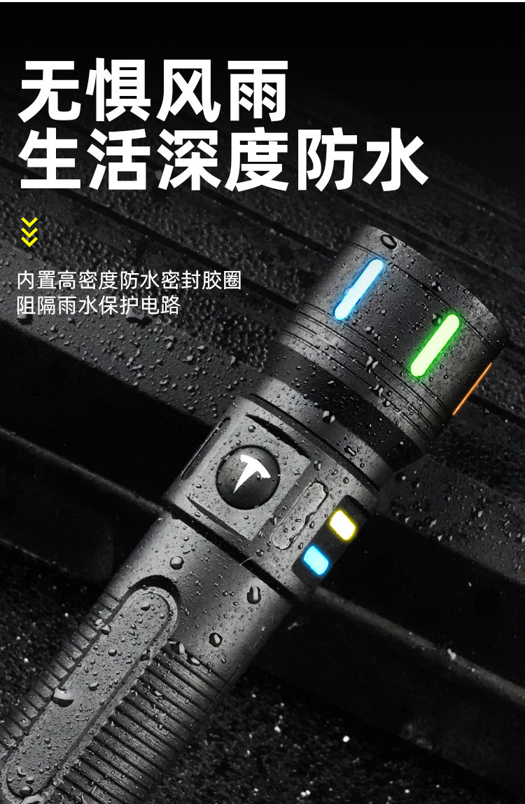 A new cross-border high-intensity led flashlight with charging function, a portable mini white laser flashlight, suitable for outdoor hiking pic 10