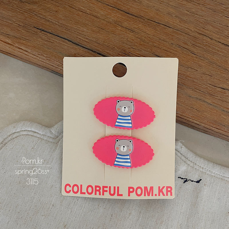 春季新款卡通印花椭圆儿童掰掰夹甜美前额碎发宝宝百搭刘海夹发卡详情7