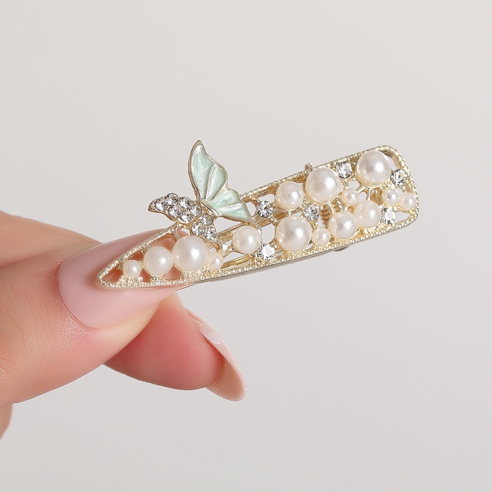 Korean flower headwear clips, rhinestone, frog clip at the back of the head, simple bangs clip, top clip, hairpin, female butterfly pic 7