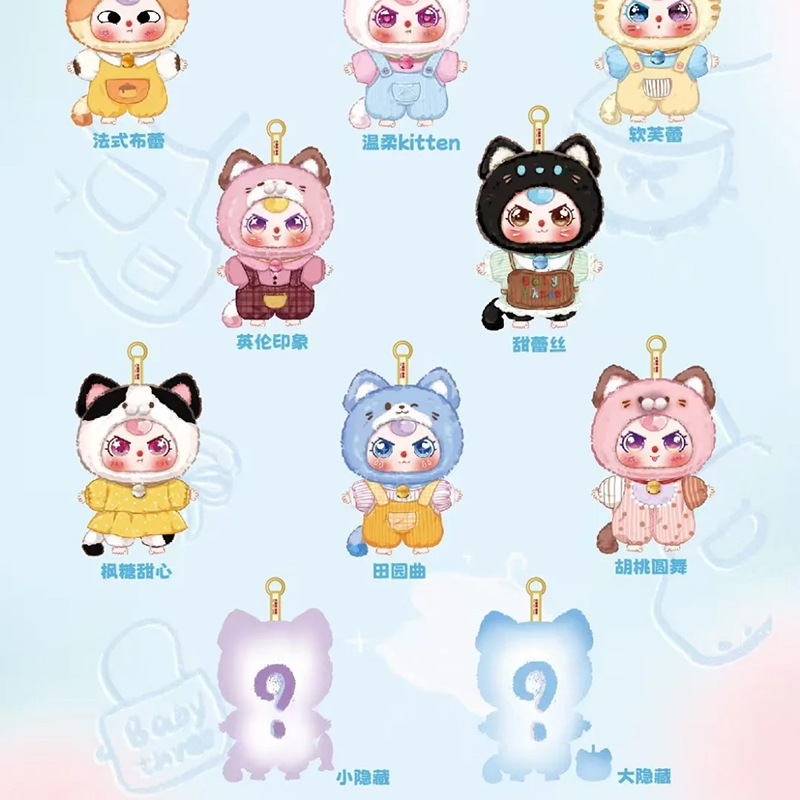 热款娃三岁小猫衣橱毛绒盲盒玩具可爱礼物卧室手办毛绒娃娃详情2