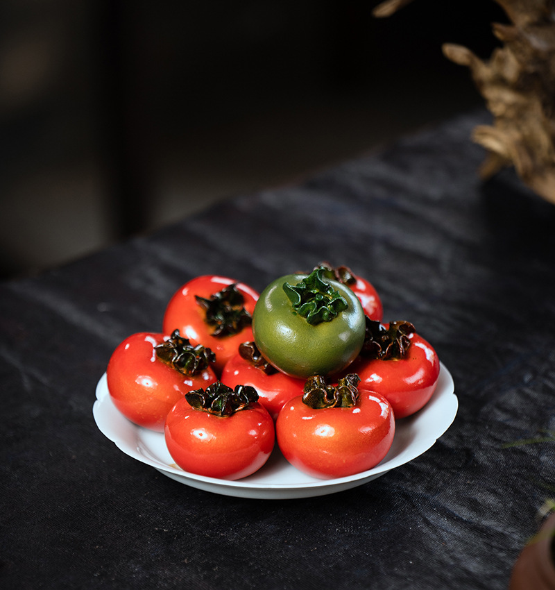 Yixing purple clay tea pet persimmon ornaments, tea toys that can be cultivated, sculptures, tea set accessories, handcrafted color-changing, everything goes well wholesale pic 21
