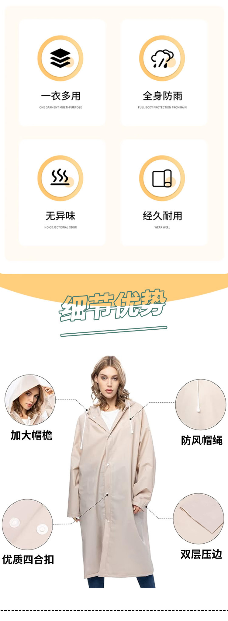 新款一次性加厚雨衣eva雨衣景区徒步漂流旅行演唱会马拉松必备详情2