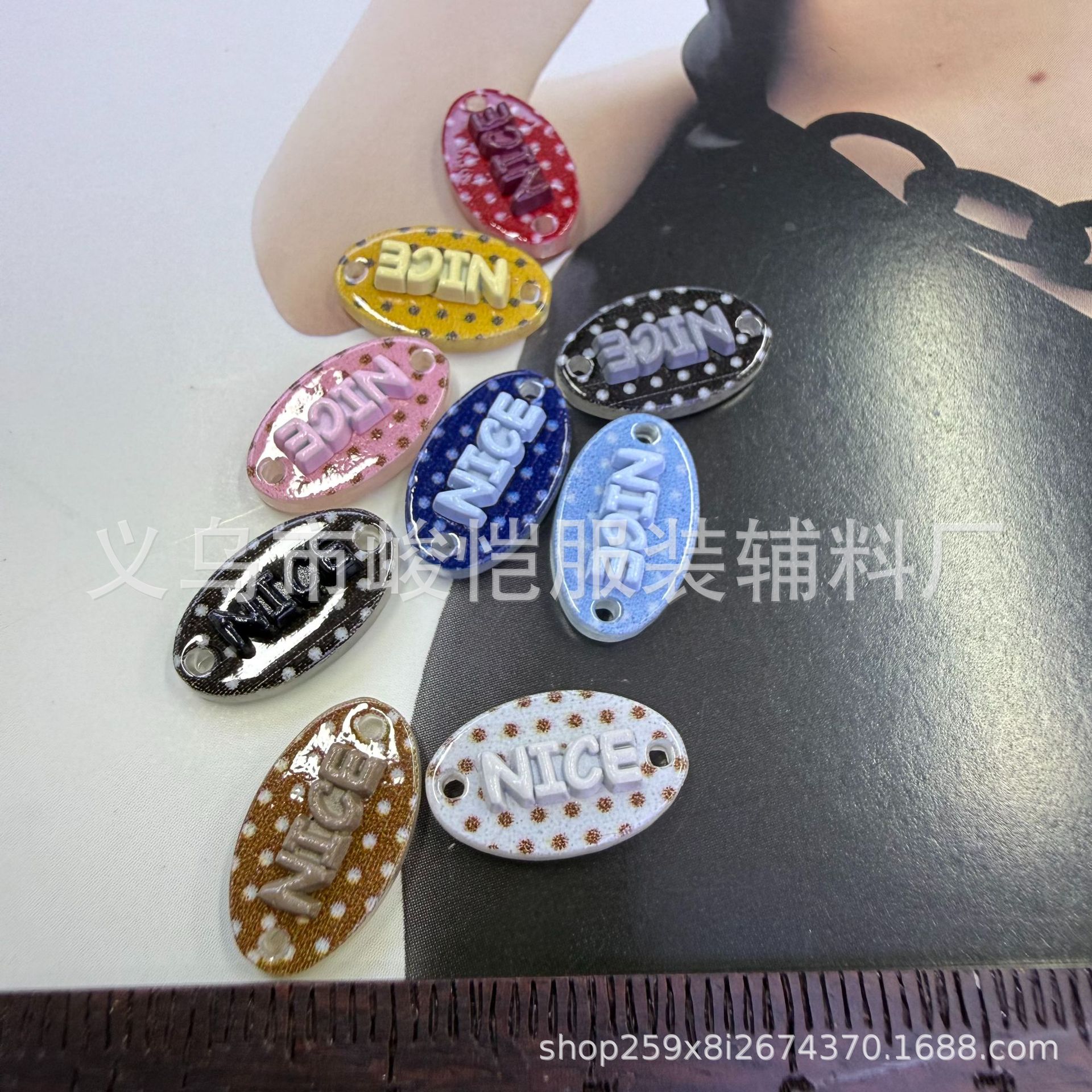 NICE word color oval Thangka pendant, stainless steel gold-plated octagonal star accessory pic 11