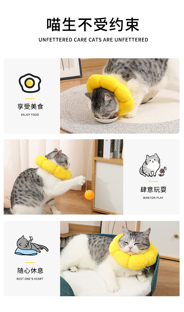 太阳花伊丽莎白圈 宠物项圈猫咪伊丽莎白项圈狗项圈绝育防舔头套详情19
